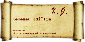 Kenesey Júlia névjegykártya